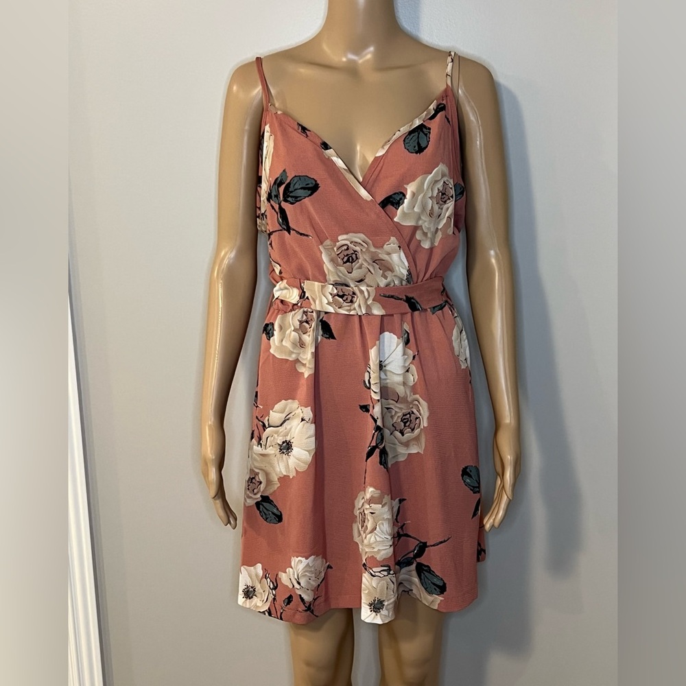 Pink Dress with Flower Print Design